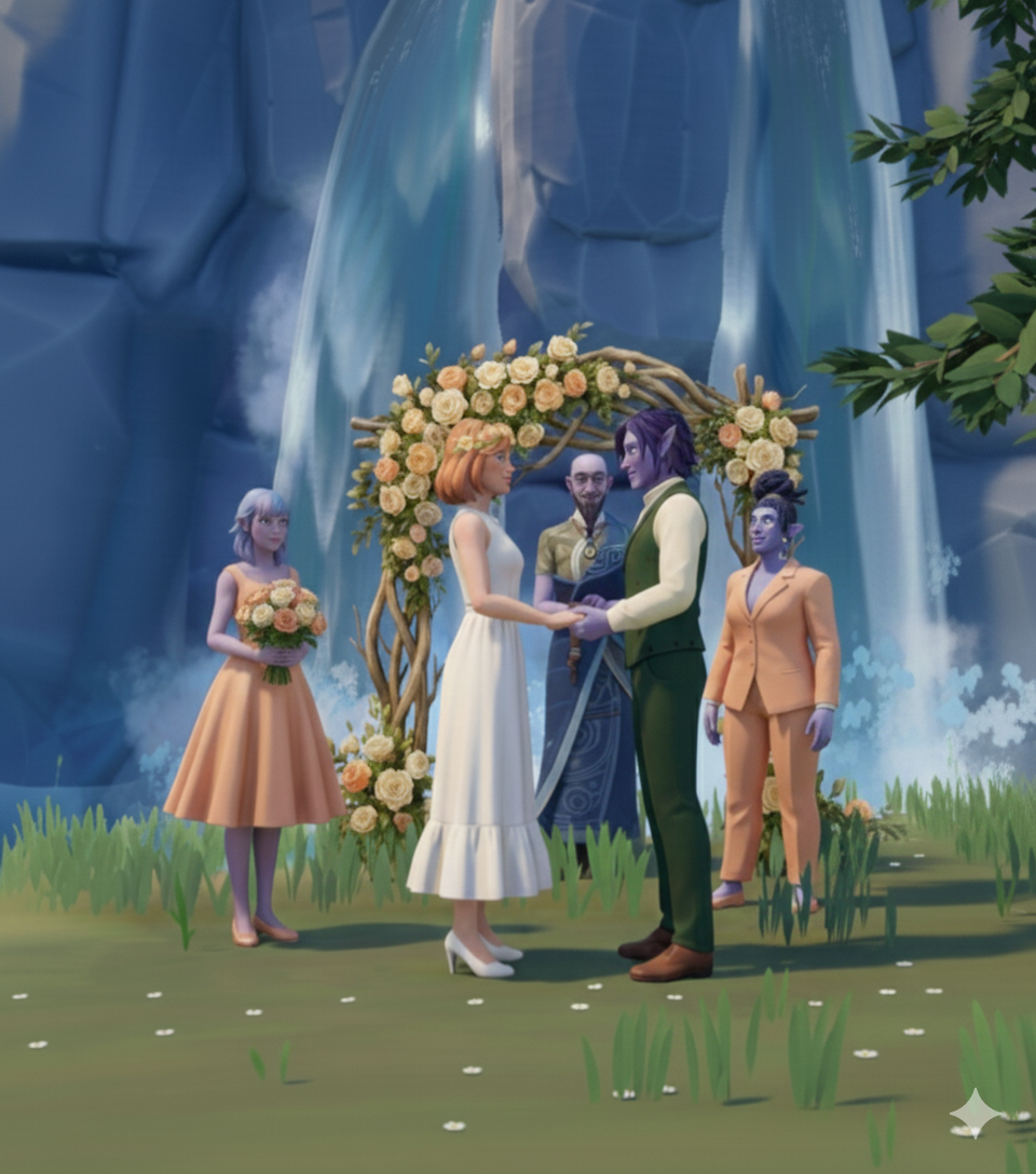 Artwork featuring the Wedding scene