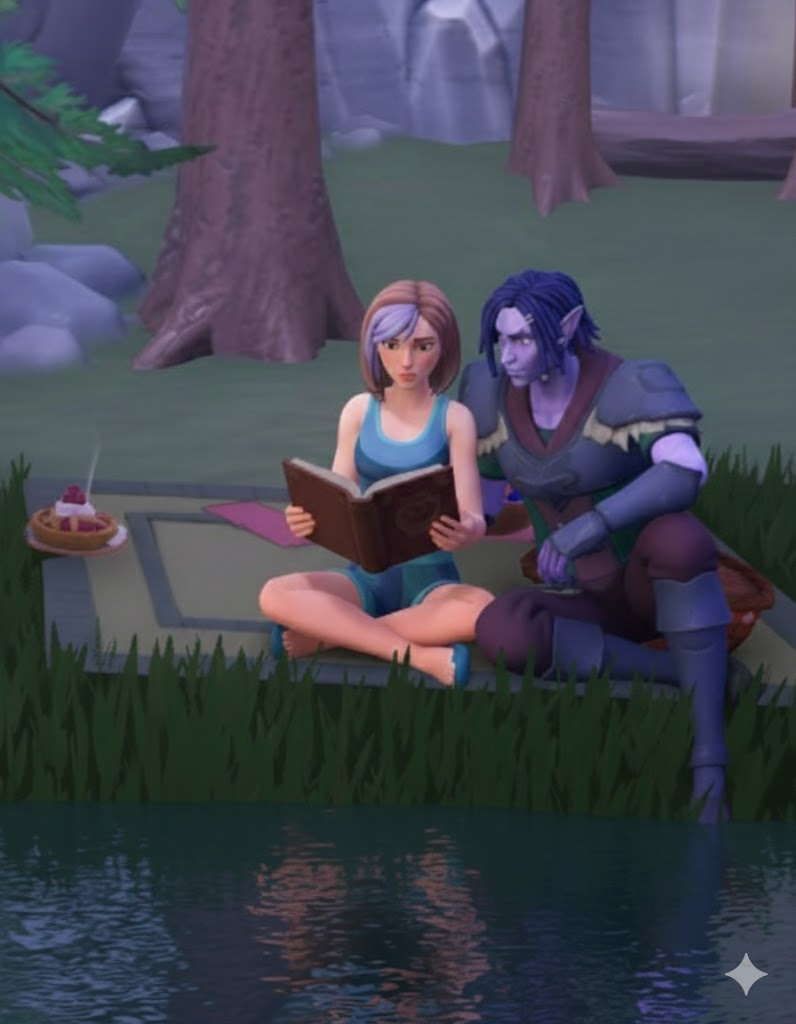 Artwork featuring a picnic