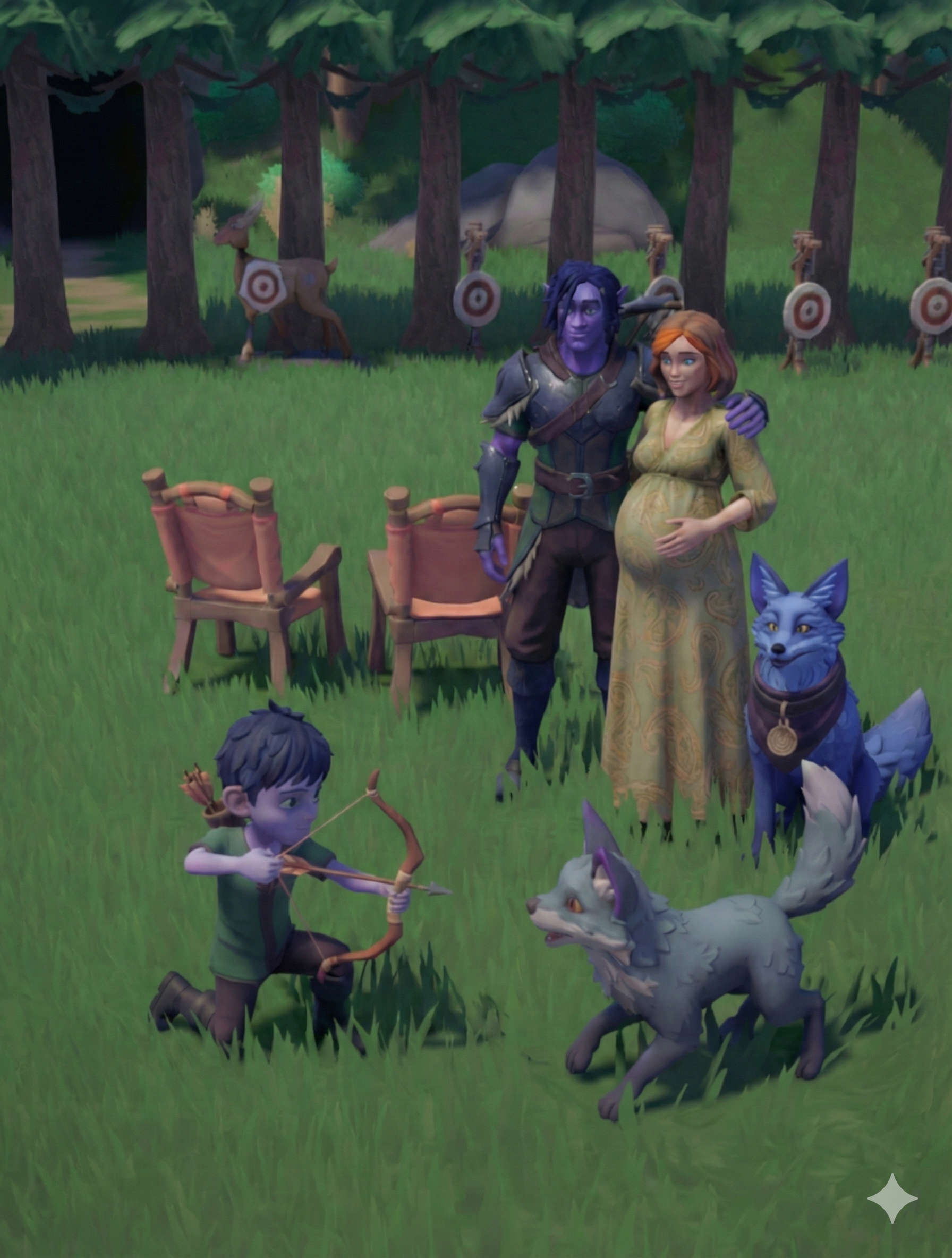 Artwork featuring the family